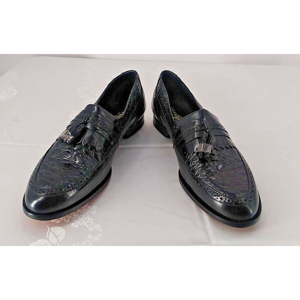 Town Craft Leather Men's Loafer Sizer: 12D Tassel Black Slip-On Made in Brazil